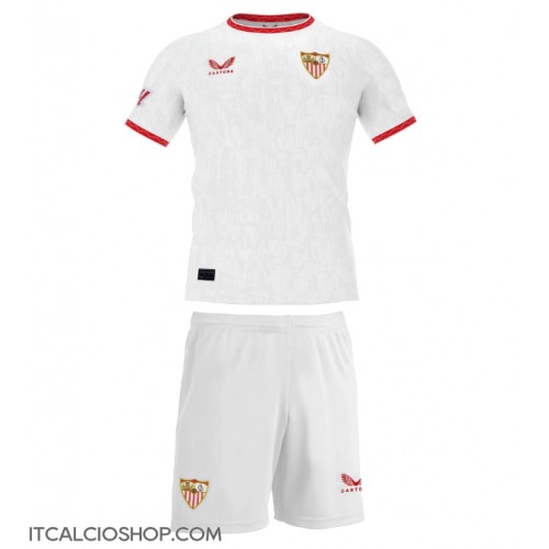 Sevilla Prima Maglia Bambino 2024-25 Manica Corta (+ Pantaloni corti)